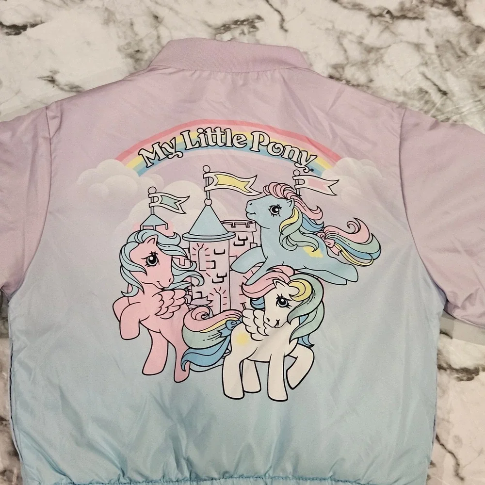 Kids‎ My Little Pony Ombre Bomber Jacket 6/6X Rainbow Unicorn Clouds